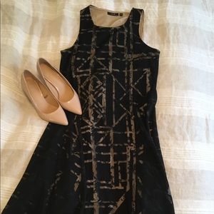 Black and Cream knee length dress